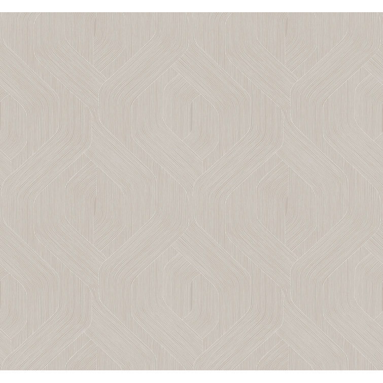 Taupe Non-Pasted Washable Geometric Wallpaper