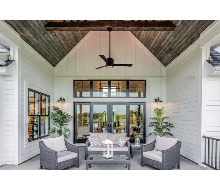 52'' Black Maple 3-Blade Ceiling Fan with LED Light
