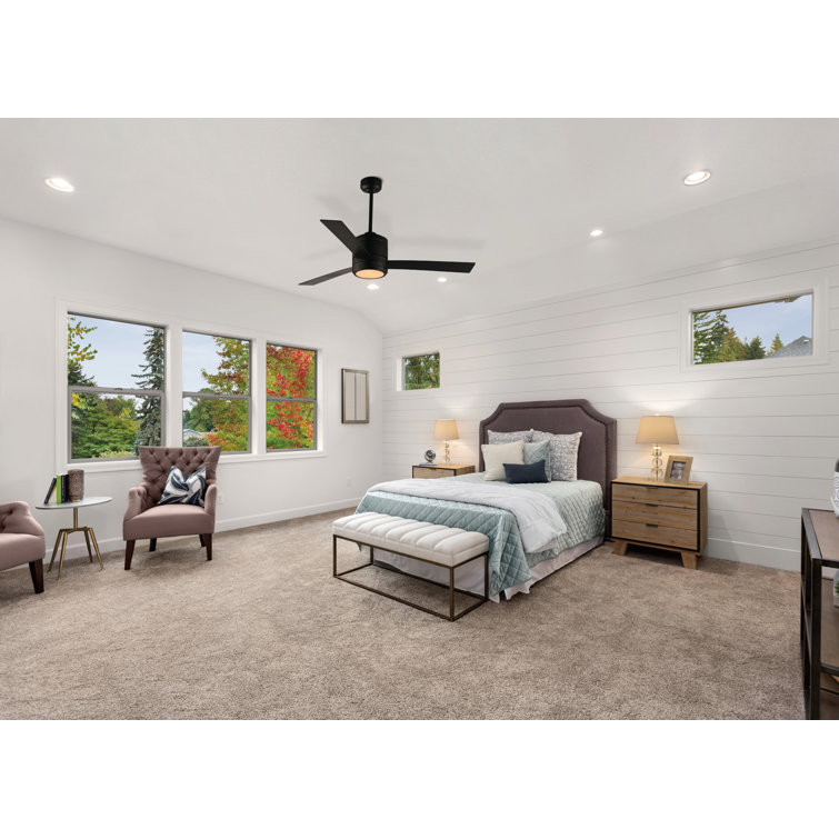 52'' Black Maple 3-Blade Ceiling Fan with LED Light