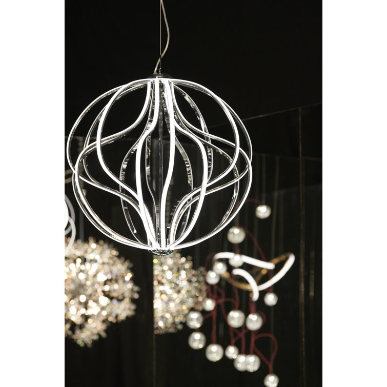 Aura 16-Light Polished Chrome LED Globe Chandelier