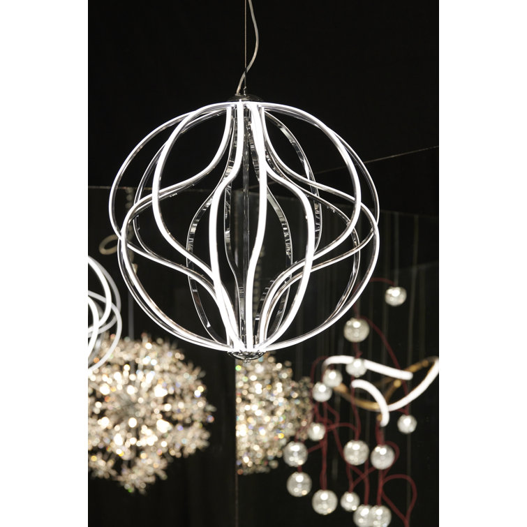 Aura 16-Light Polished Chrome LED Globe Chandelier