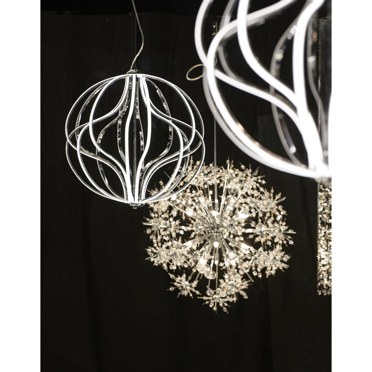 Aura 16-Light Polished Chrome LED Globe Chandelier