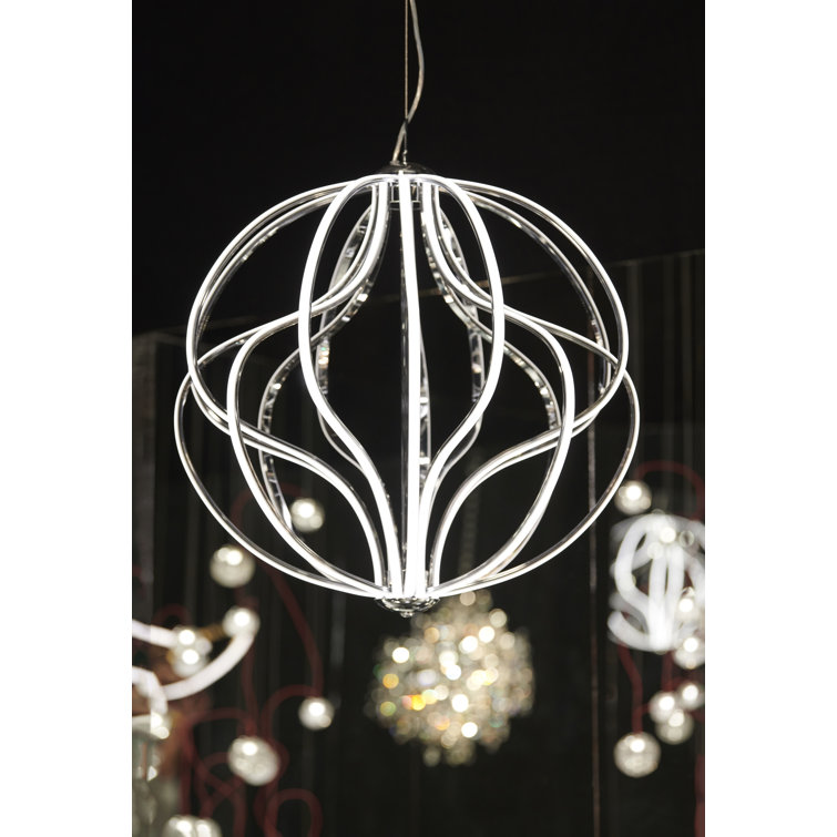 Aura 16-Light Polished Chrome LED Globe Chandelier