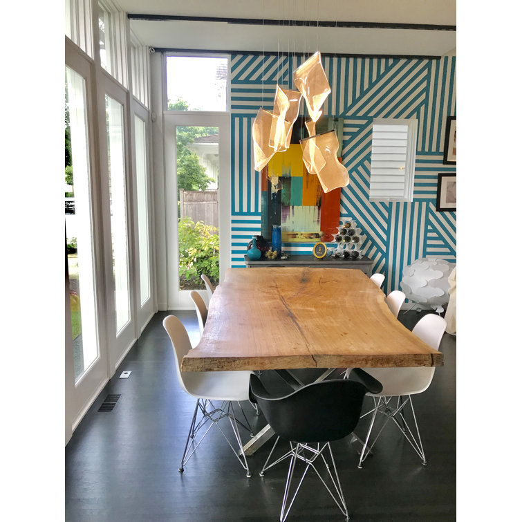 Polished Chrome LED Multi-Light Pendant with Patterned Acrylic