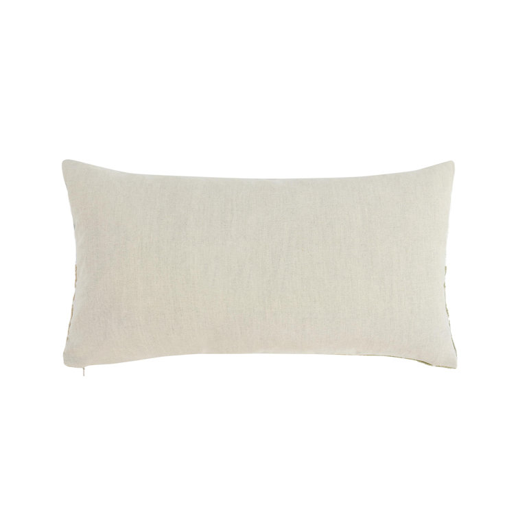 Multicolor Linen Blend Patchwork Embroidered Throw Pillow