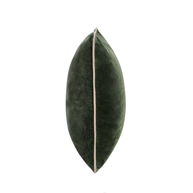 Forest Green Velvet Cotton Square Throw Pillow 22"