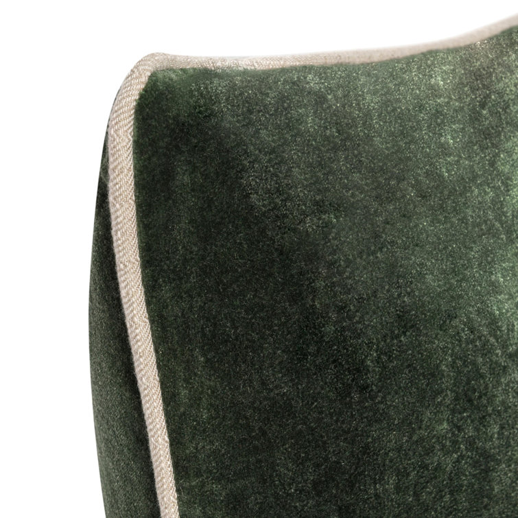 Forest Green Velvet Cotton Square Throw Pillow 22"