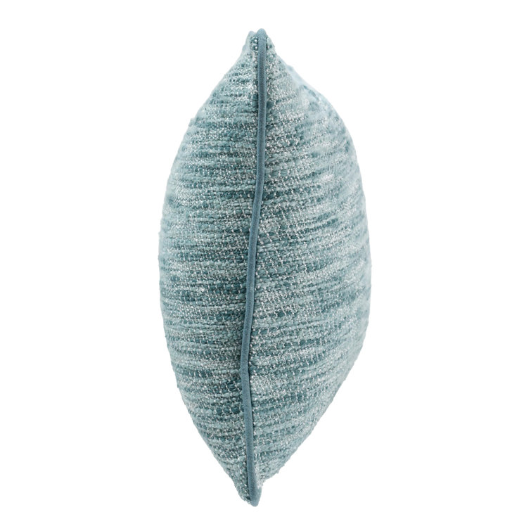Chambray Blue Rectangular Cotton Blend Throw Pillow