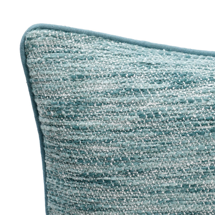 Chambray Blue Rectangular Cotton Blend Throw Pillow