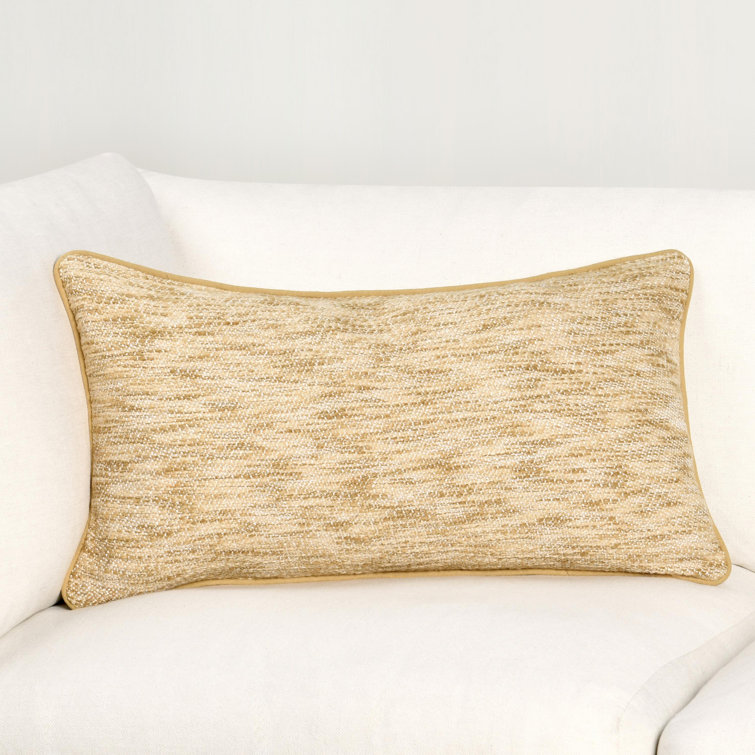 Chambray Blue Rectangular Cotton Blend Throw Pillow
