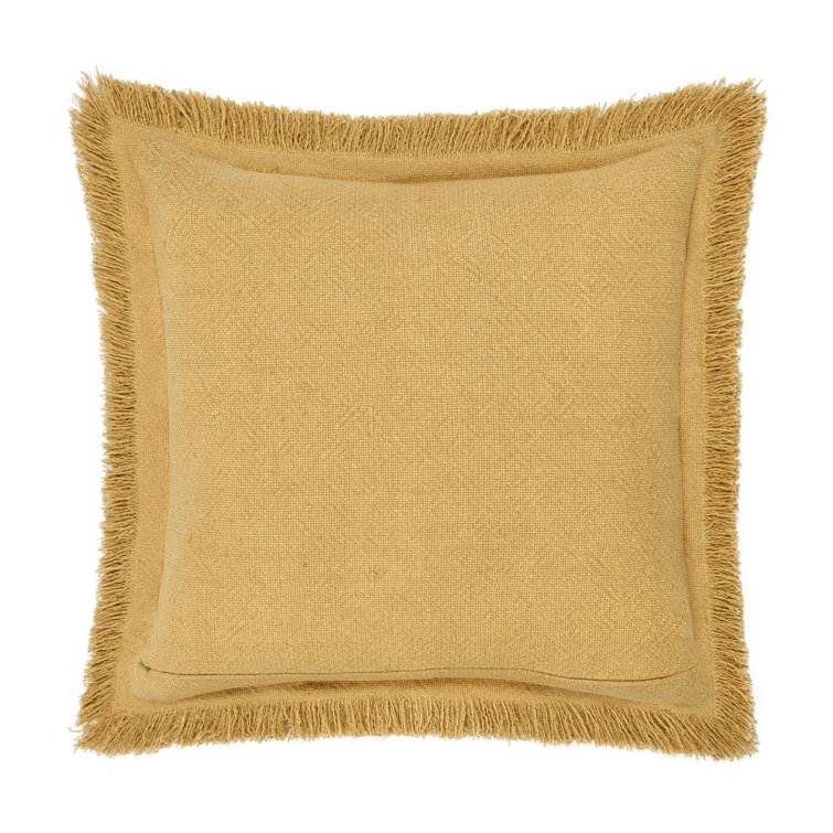 Agatha 22" Ivory Linen-Blend Throw Pillow with Feather Insert