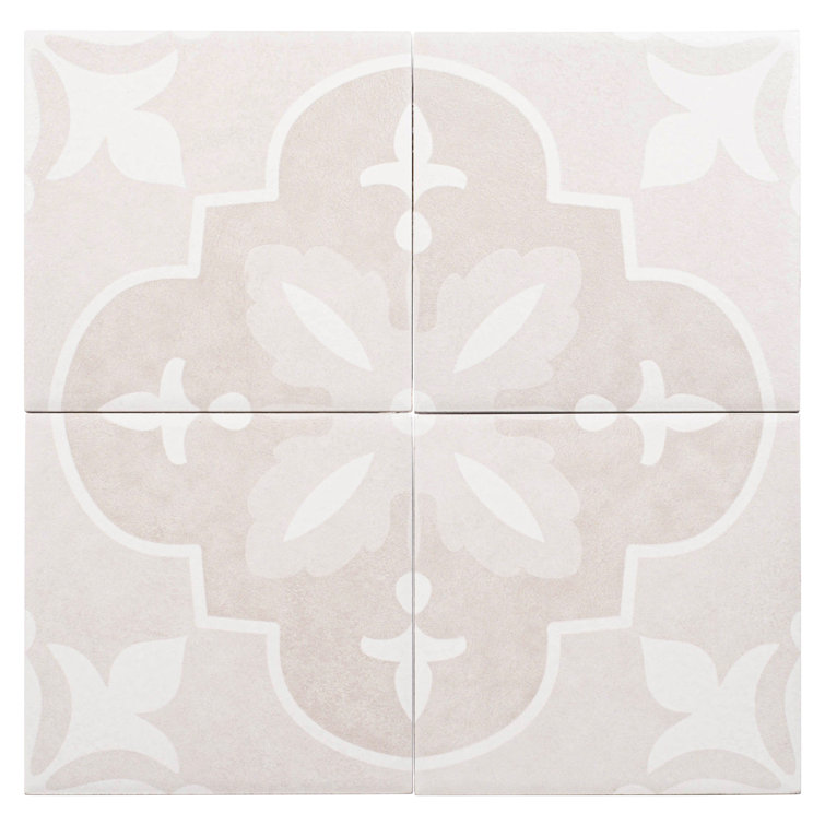 Villardo Beige Matte 6x6 Porcelain Patterned Tile