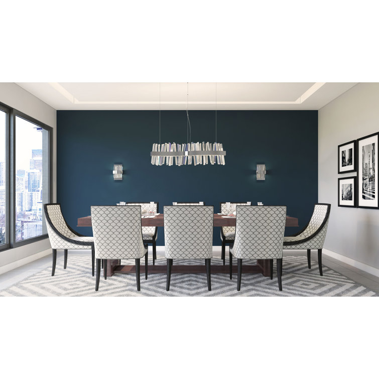 Glacier 60" Matte Black LED Crystal Island Pendant