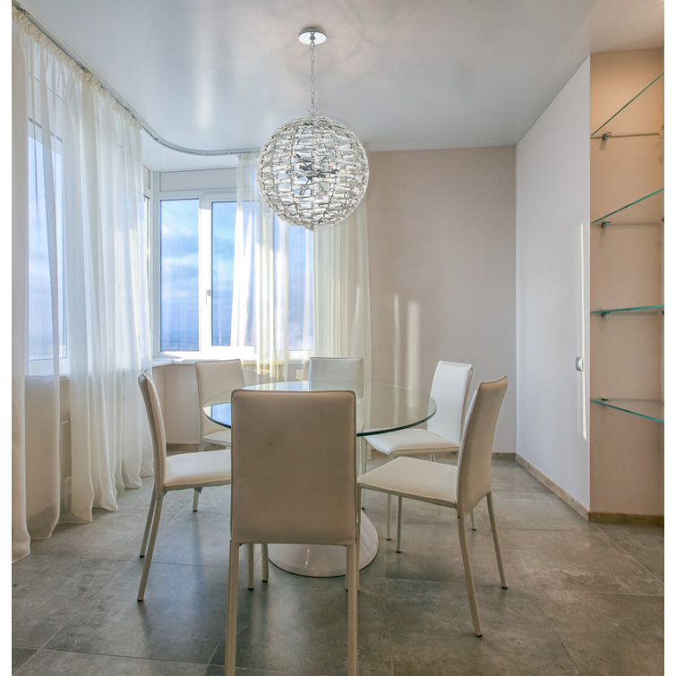 Alta 36" Polished Chrome Crystal Globe Pendant Light