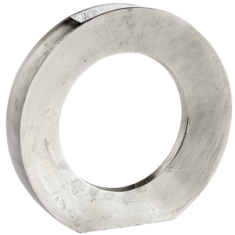 Small Silver Aluminum Geometric Table Vase