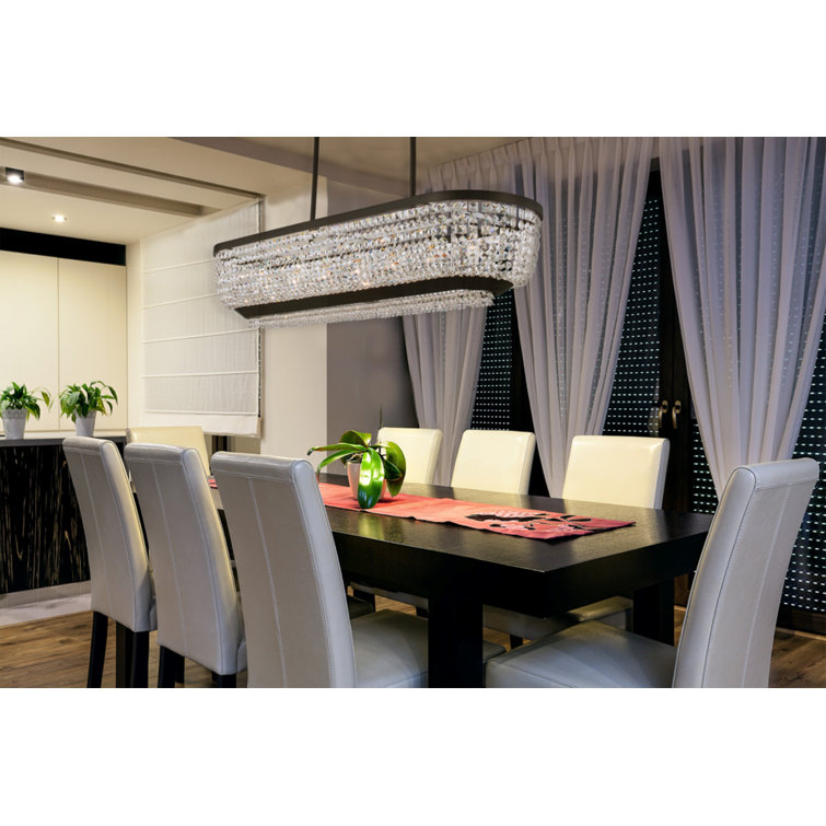 Terzo 7-Light Matte Black and Crystal Chandelier