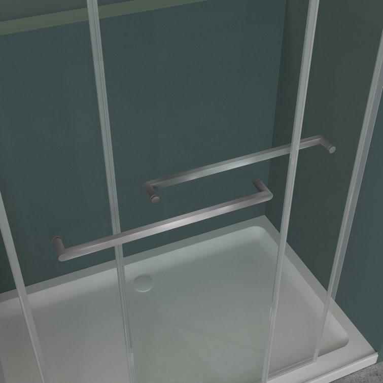 60 Inch Frameless Clear Tempered Glass Sliding Shower Door