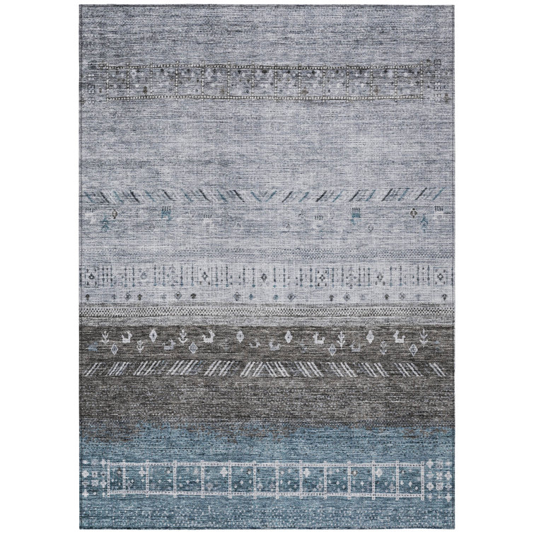 Chantille Blue and Gray Transitional Indoor Outdoor Area Rug