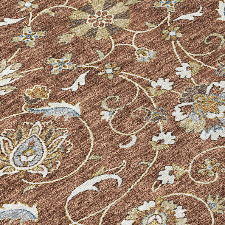 Paprika Flat Woven Rectangular Synthetic Washable Rug