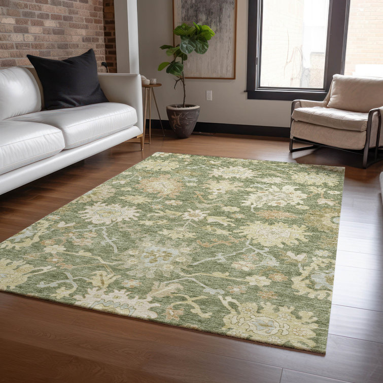 Addison Red Synthetic Washable Non-slip Rectangular Rug 46" x 30"