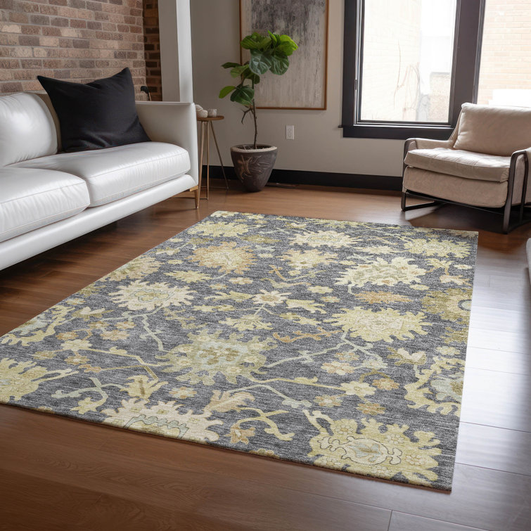 Addison Red Synthetic Rectangular Washable Rug, 3' x 5'