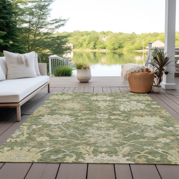 Addison Red Synthetic Washable Non-slip Rectangular Rug 46" x 30"