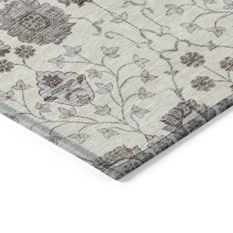 Ivory Rectangular Easy Care Synthetic Washable Rug 30" x 20"