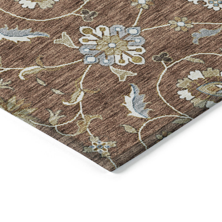 Paprika Flat Woven Rectangular Synthetic Washable Rug