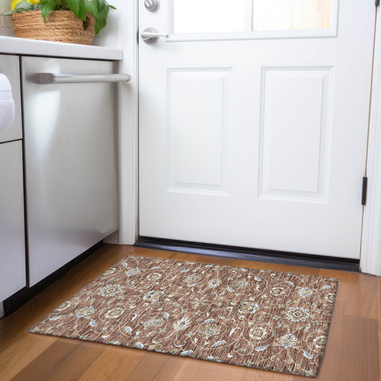 Paprika Flat Woven Rectangular Synthetic Washable Rug