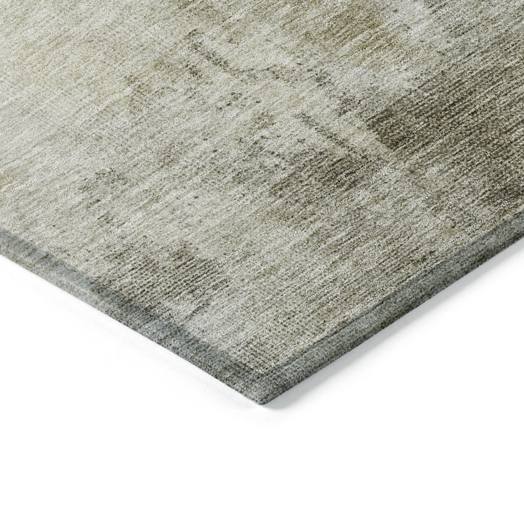 Red Abstract Synthetic Washable Rectangular Rug 20" x 30"