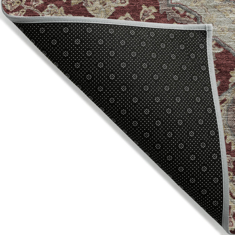 Garnet Synthetic Flat Woven Rectangular Washable Rug 20" x 30"