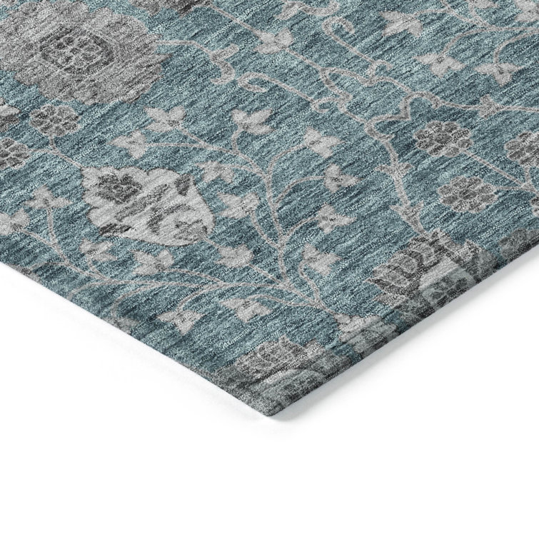 Addison Teal Synthetic Washable 3'x5' Area Rug