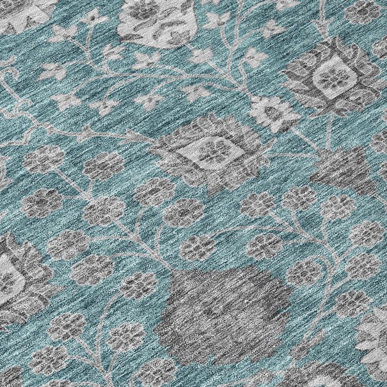 Addison Teal Synthetic Washable 3'x5' Area Rug