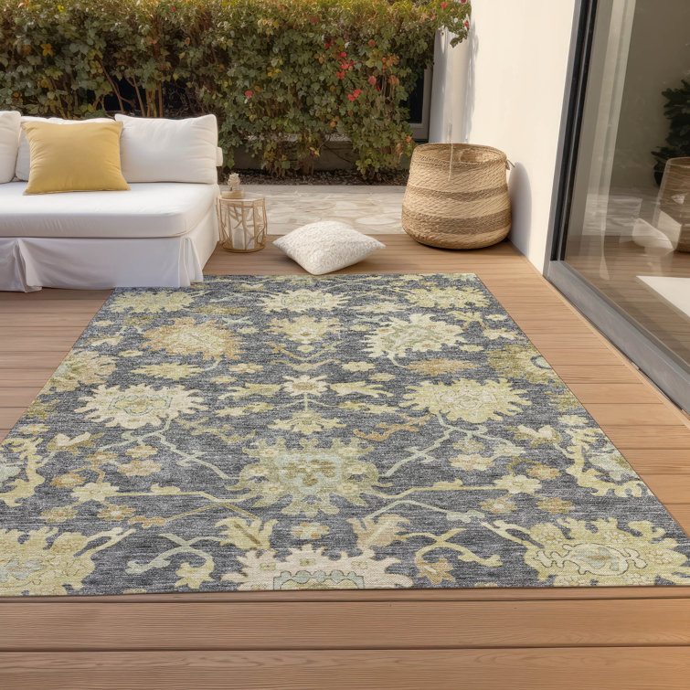 Addison Red Synthetic Rectangular Washable Rug, 3' x 5'