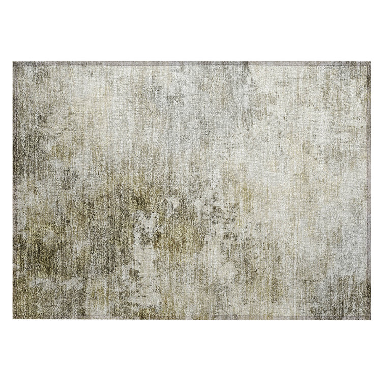 Red Abstract Synthetic Washable Rectangular Rug 20" x 30"