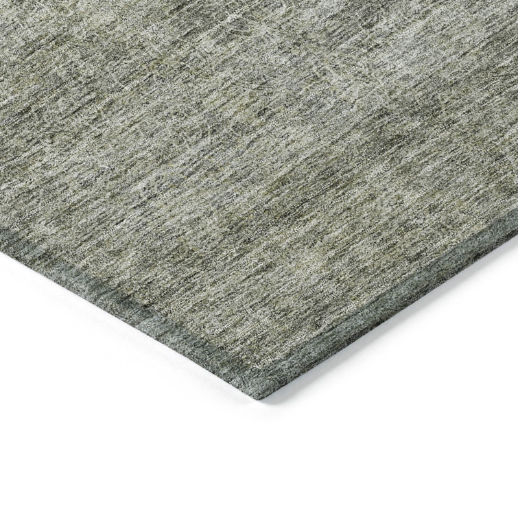 Sage Green Washable Indoor/Outdoor Rectangular Rug