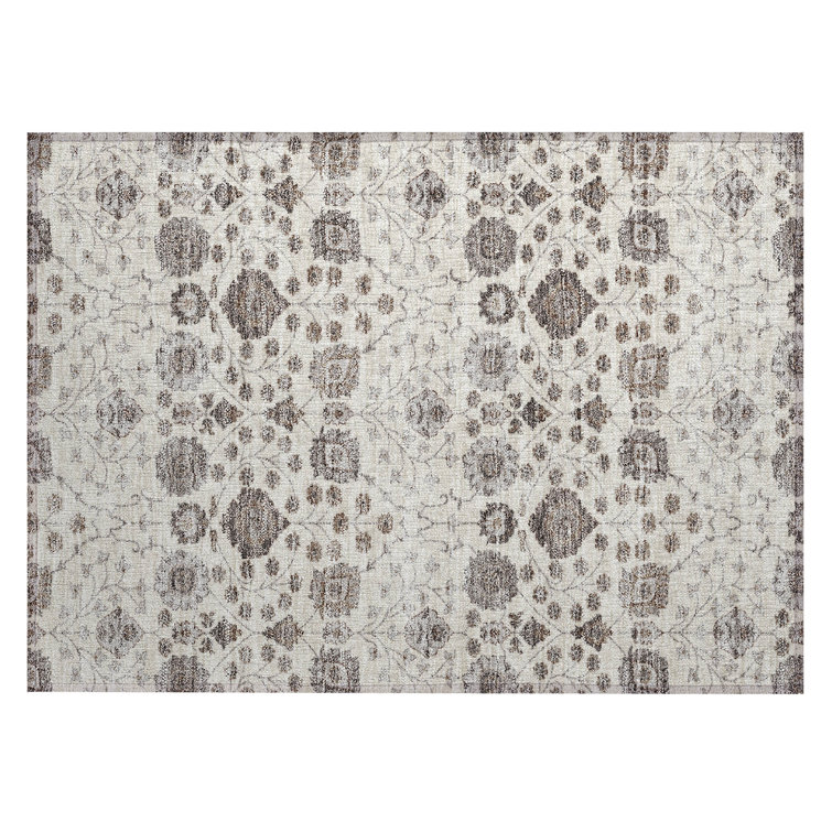 Ivory Rectangular Easy Care Synthetic Washable Rug 30" x 20"