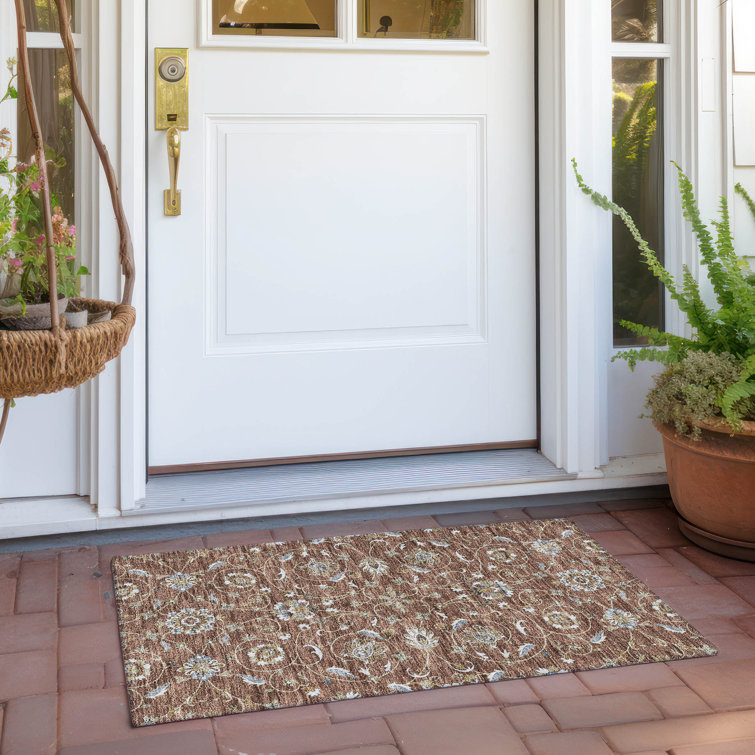 Paprika Flat Woven Rectangular Synthetic Washable Rug