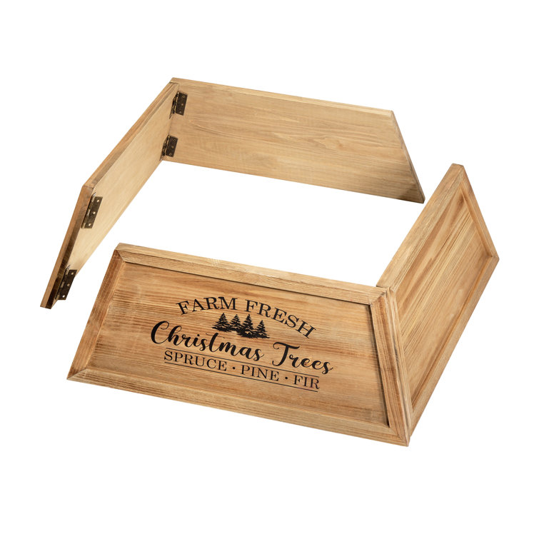 Natural Wooden Trapezoid Christmas Tree Collar
