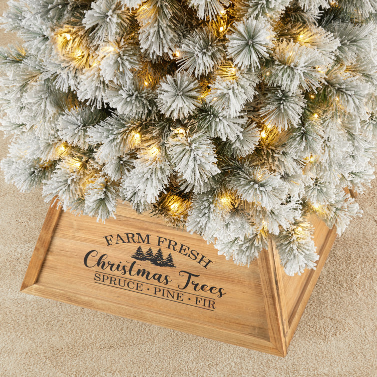 Natural Wooden Trapezoid Christmas Tree Collar