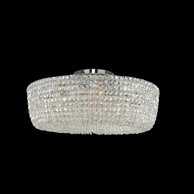 Elegant Crystal and Chrome 8-Light Semi Flush Mount