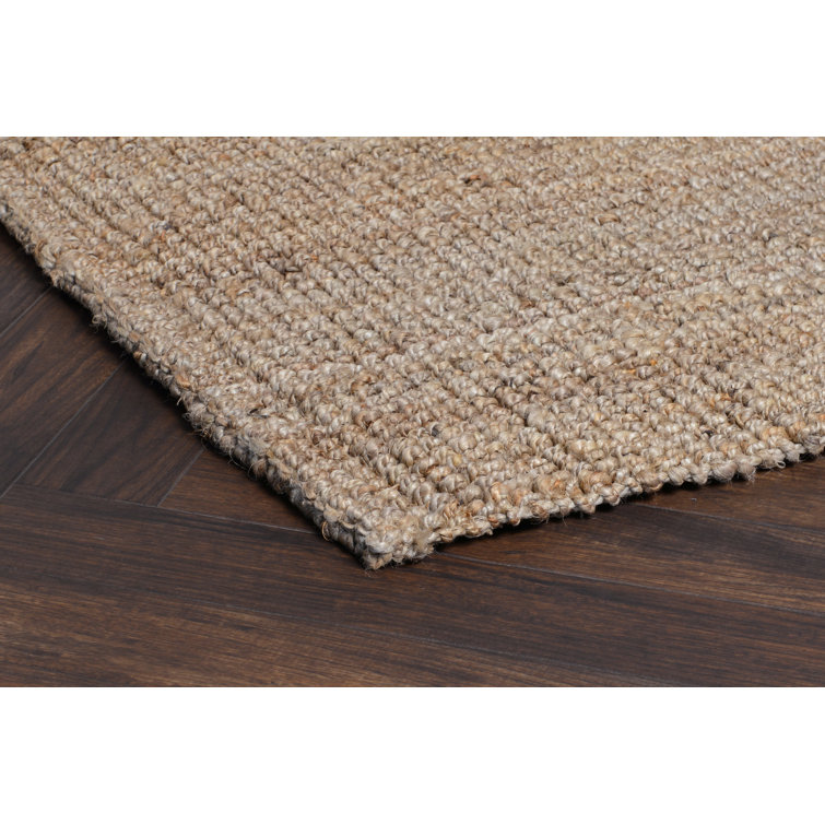 Annello Beige Handmade Jute Rectangular Rug 5' x 8'