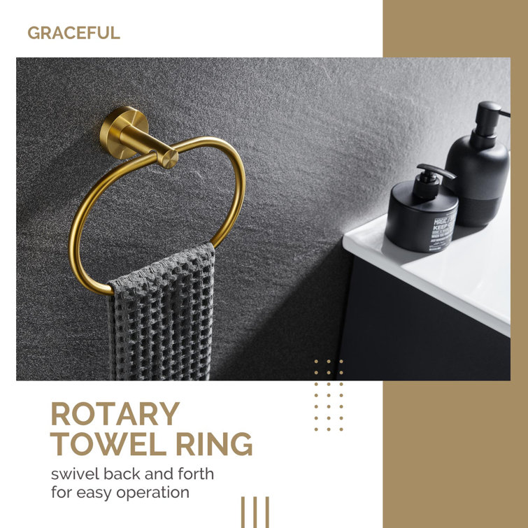 Brushed Gold 4-Piece Stainless Steel Bathroom Hardware Set