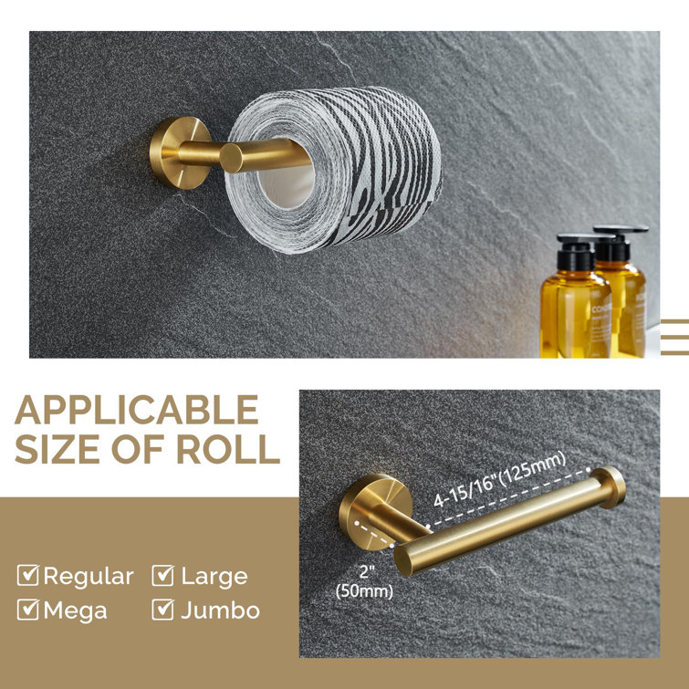Brushed Gold 4-Piece Stainless Steel Bathroom Hardware Set