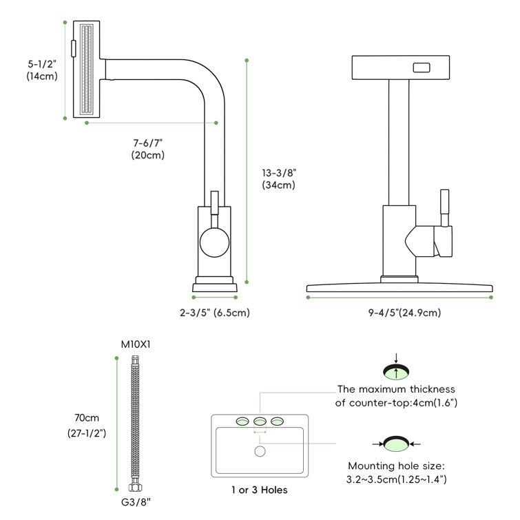 Brushed Gold High Arch Kitchen Faucet with Pull Down Sprayer