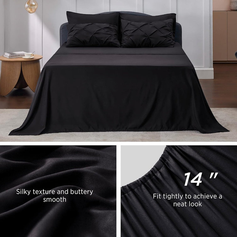 Black Microfiber Full Down Alternative Comforter Set
