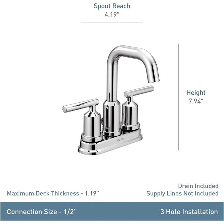 Gibson Chrome Two-Handle Centerset High Arc Bathroom Faucet
