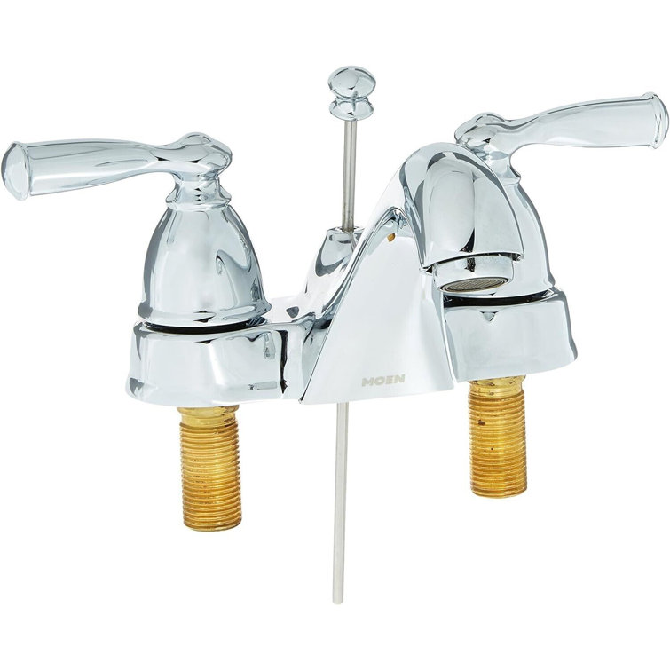 Chrome Traditional Two-Handle Low Arc Bathroom Faucet