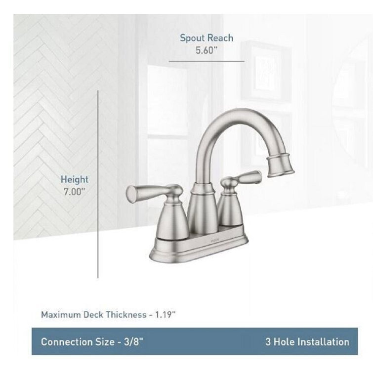 Moen Banbury Brushed Nickel High Arc Centerset Faucet