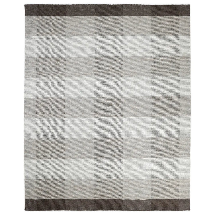 Elysian Gray 8' x 10' Handwoven Wool Blend Easy-Care Rug